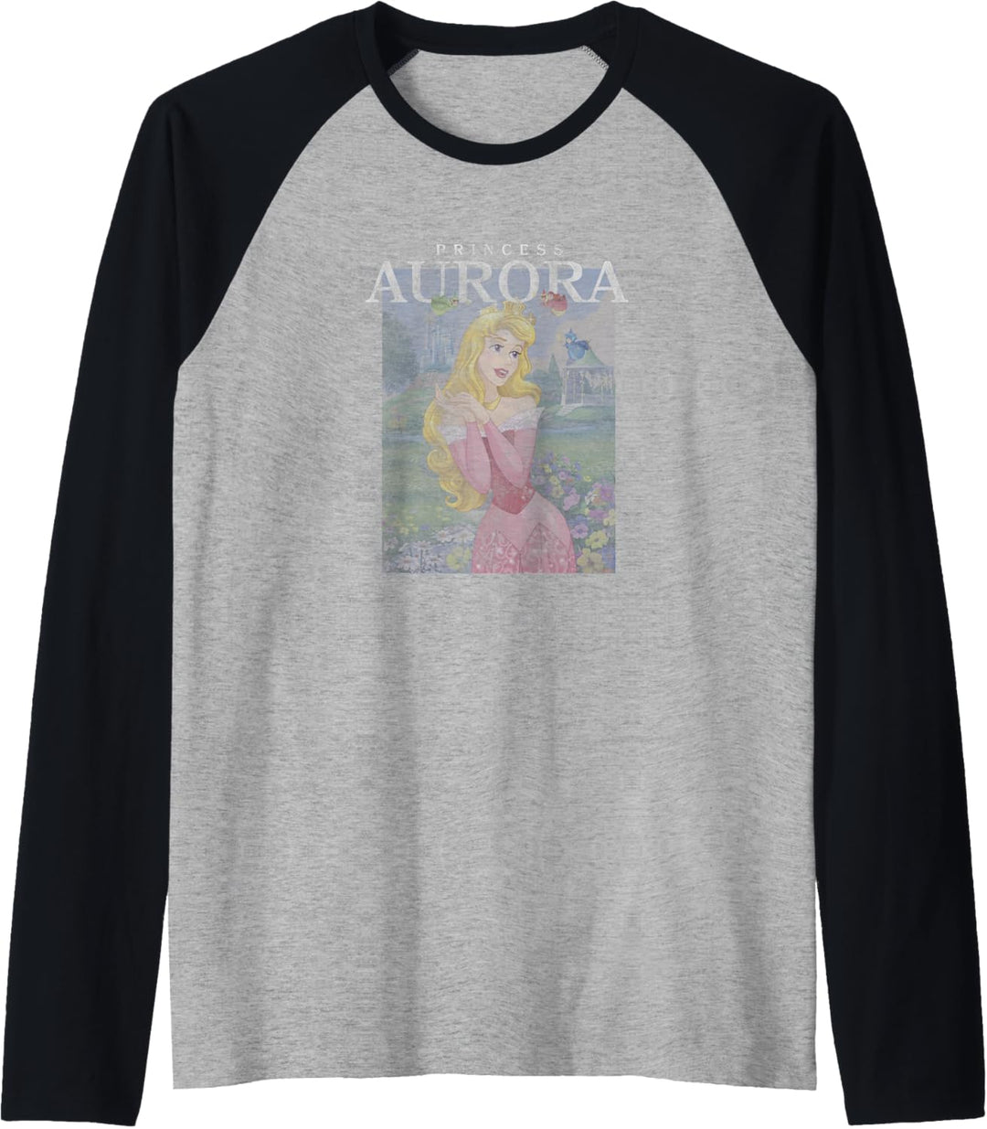Disney Sleeping Beauty Princess Aurora Flower Portrait Raglan
