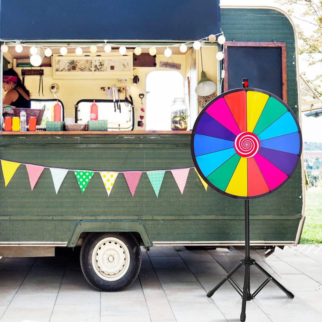 RELAX4LIFE 24" Glücksrad mit Stativ, editierbare Farbe Preisrad, für Lotteriespiele und Wortspiele,