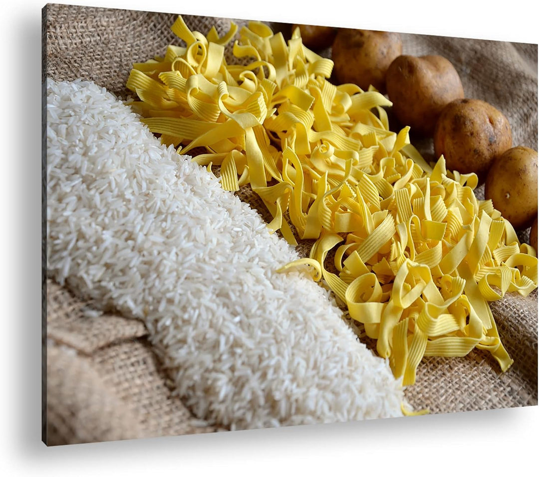 deyoli viele gesunde Lebensmittel im Format: 80x60 als Leinwandbild, Motiv fertig gerahmt auf Echtho