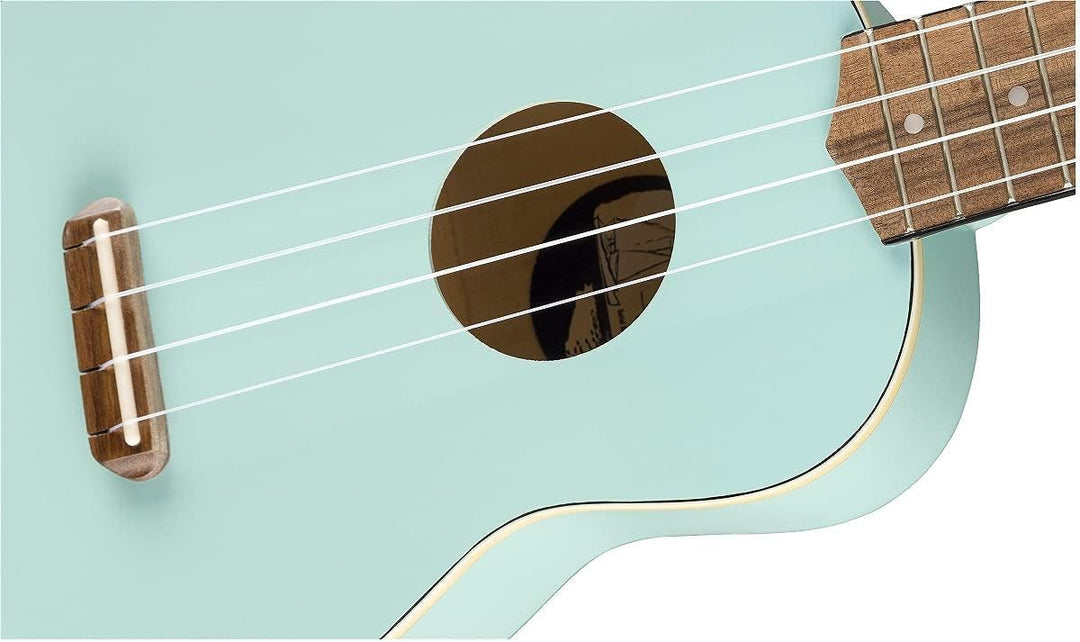 Fender Venice Sopran-Ukulele, Walnuss-Griffbrett, Daphne Blue blau, blau