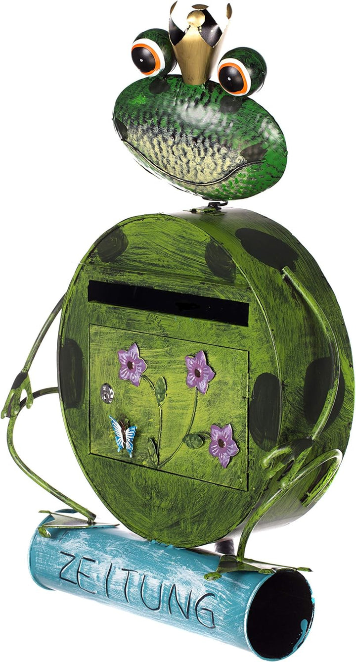 Antiker Briefkasten, Tierdesign Frosch, NA13A332 Handbemalt. Briefkasten-froschkönig, Briefkasten-fr