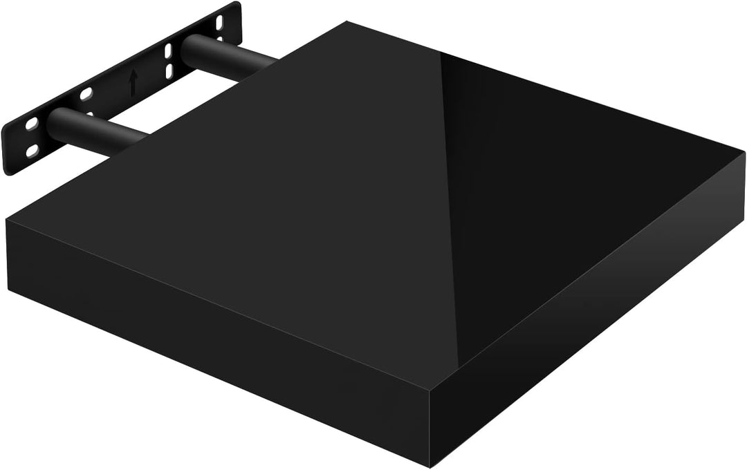 WOLTU Wandregal Volato Wandboard freischwebend hochglänzend Schwarz Schweberegal CD DVD Regal Bücher