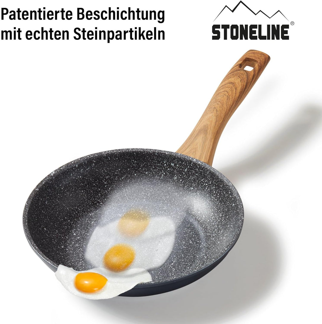 STONELINE Back to Nature Bratpfanne 20 cm, Made in Germany, antihaft beschichtete Pfanne mit echten