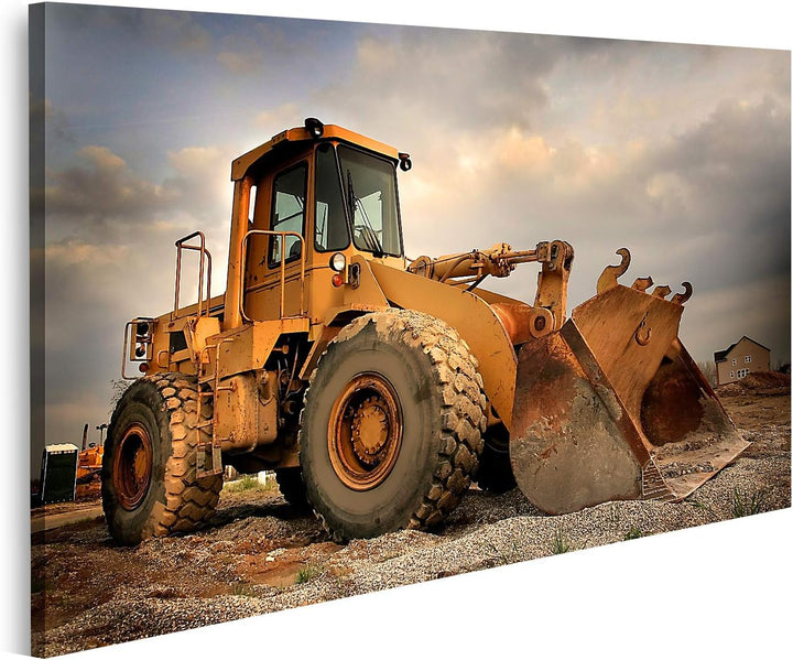 islandburner Bild auf Leinwand Baumaschinen Himmel Hintergrund Baustelle Bilder Wandbilder Poster Le