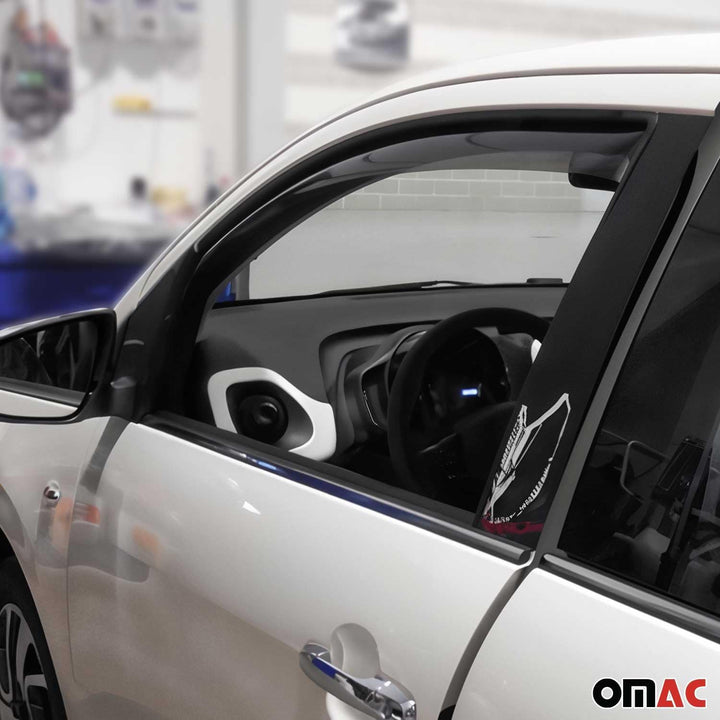OMAC Windabweiser Regenabweiser kompatibel mit Toyota Aygo 2014-2023 5trg Vorne Dunkel Acryl 2X