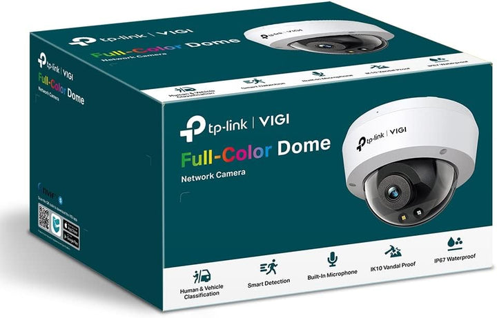 TP-Link VIGI C230 Smart Sicherheitskamera mit 4 mm Objektiv, 3 MP HD Vollfarbkuppel-Netzwerkkamera,