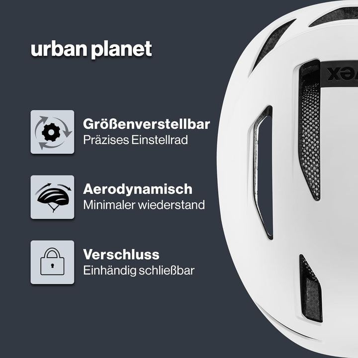 uvex urban Planet - nachhaltiger Fahrradhelm für Damen und Herren 54-58 cm Single white matt, 54-58