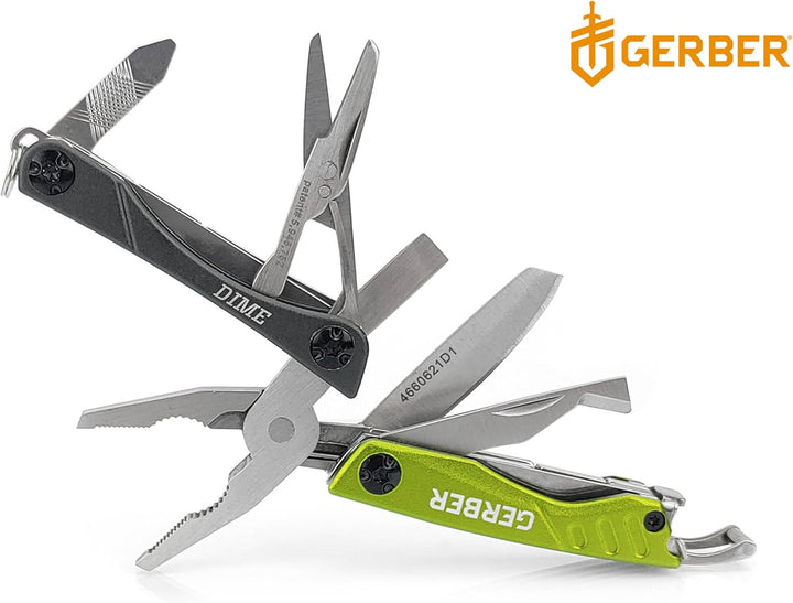 Gerber Multifunktionswerkzeug mit 12 Funktionen, Dime Pocket Multi-tool, Grün, 31-003621 Grün (EU),