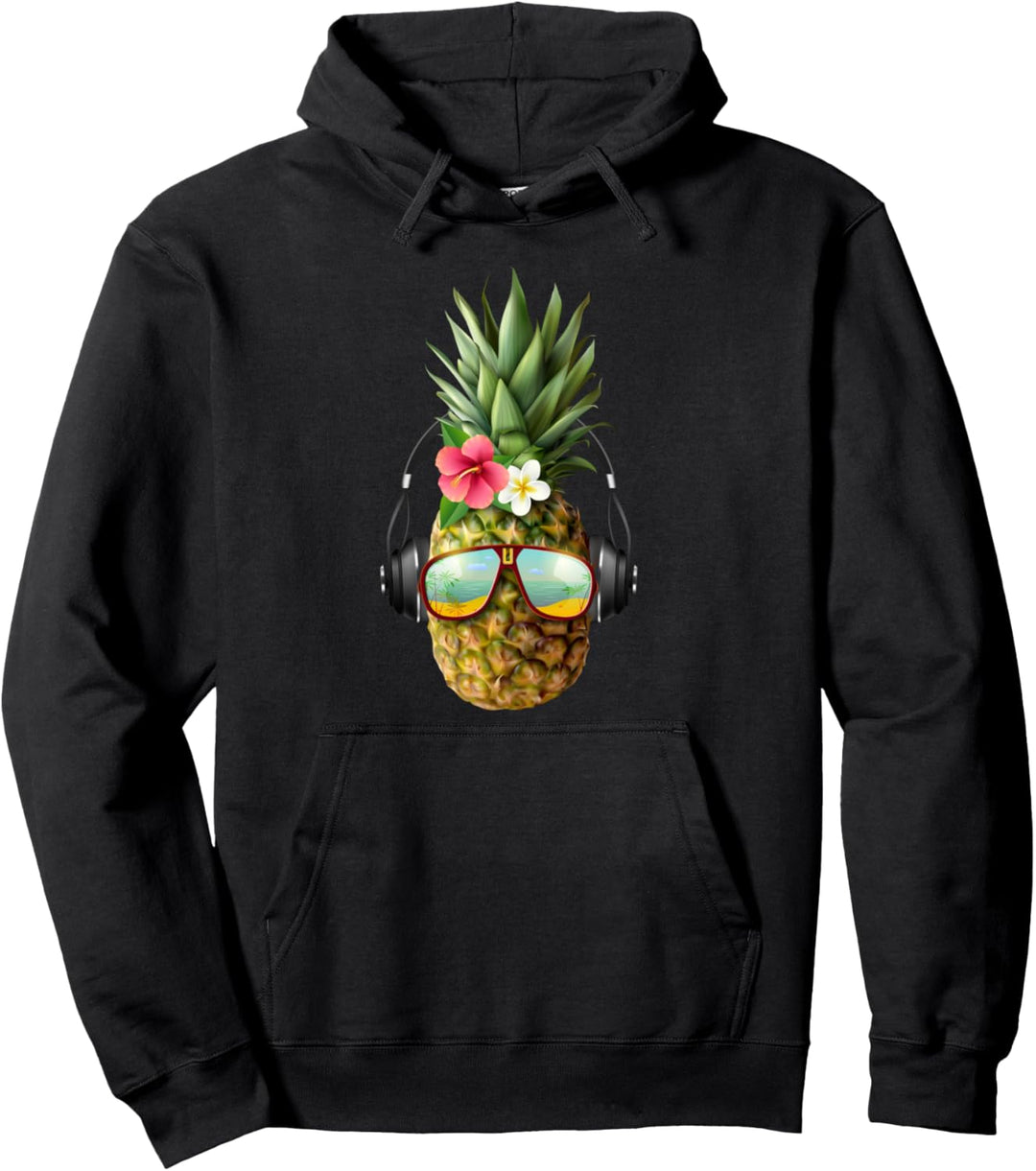 Hawaii Musik Ananas Sonnenbrille Kopfhörer Aloha Pullover Hoodie