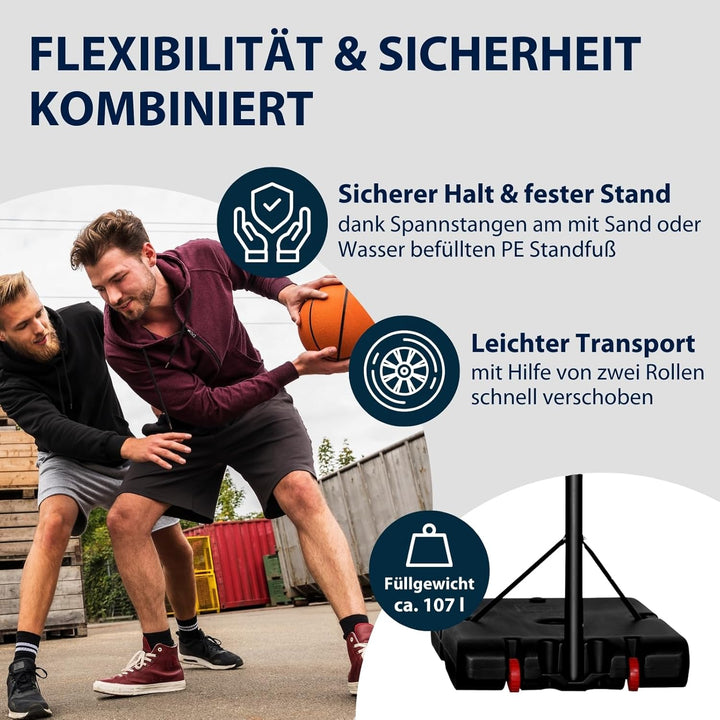 HUDORA Basketball-Ständer PRO XXL, höhenverstellbar bis 305 cm - Basketballkorb - 71661