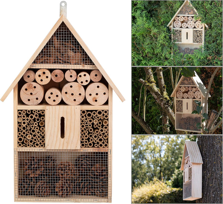 Brandsseller Insektenhotel XXL Natur Nistkasten Insektenhaus aus Holz für Fluginsekten - Bienen,Schm