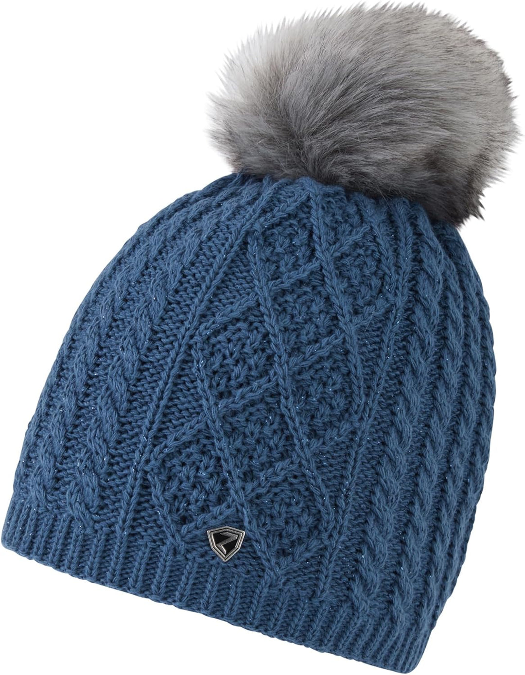 Ziener Damen Mütze | gestrickt, warm, Kunstfellbommel Illhorn Einheitsgrösse hale navy, Einheitsgrös