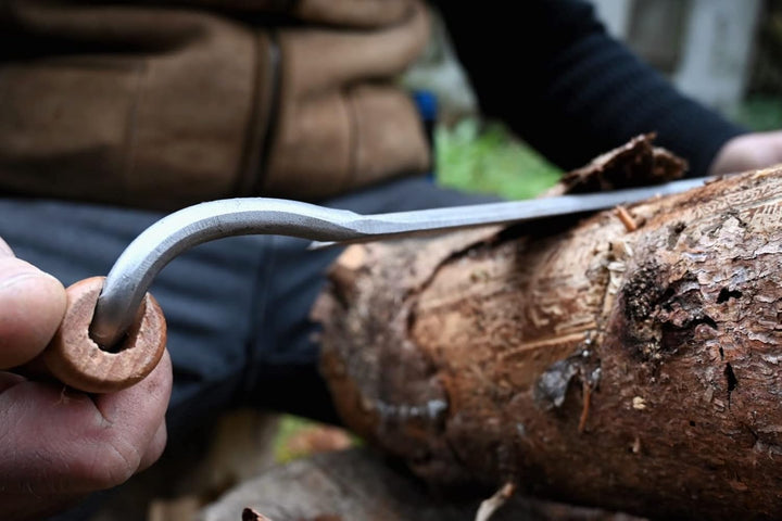 KIRSCHEN Werkzeuge 4000250 | Zugmesser, gerade, 250 mm, 2 Weissbuchenhefte, Rindenschäler, Rindenabz