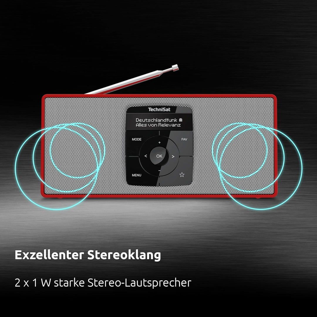 TechniSat DIGITRADIO 2 S - Tragbares DAB Stereo-Radio mit Akku (DAB+, UKW, Bluetooth Audiostreaming,