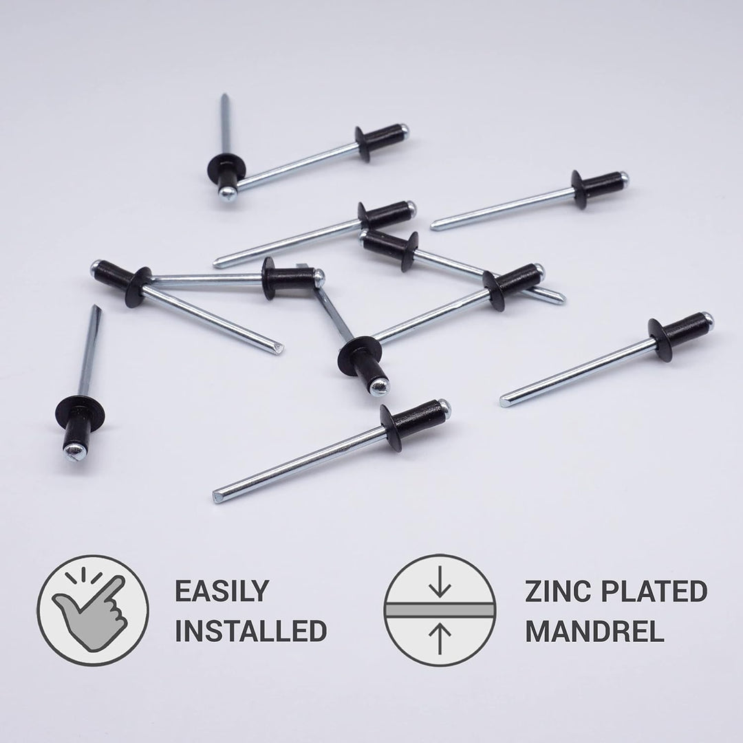 (1000 Stück) Lackierte Blindnieten 4,0 x 8 mm, Kuppelkopf, DIN 7337, Aluminiumniete und Stahldorn, P
