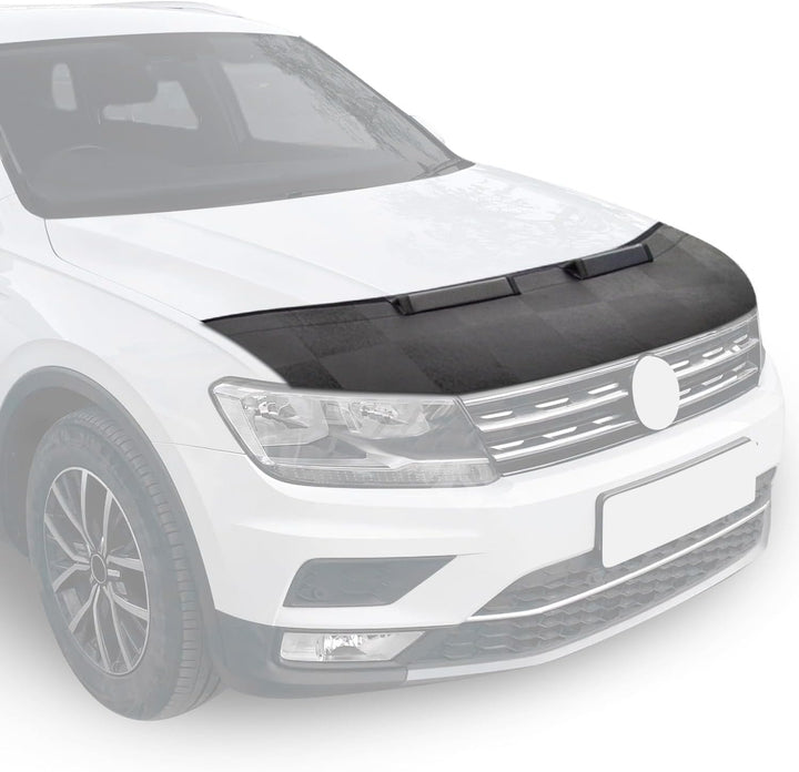 Haubenbra Steinschlagschutzmaske kompatibel mit Renault Clio 2006-2010 Schwarz-Grau kariert