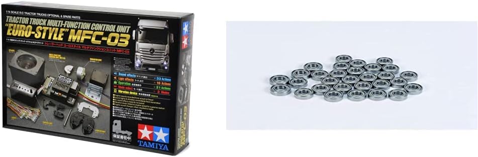 TAMIYA 300056523 1:14 MFC-03 Truck-Multifunktionseinheit, schwarz & Carson 500904028 - Kugellagersat