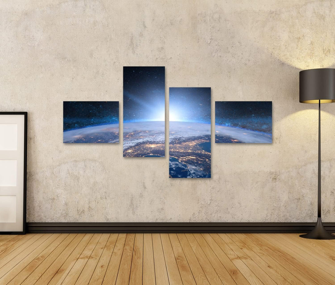 islandburner Bild auf Leinwand Erde Raum Blauer Sonnenaufgang Bilder Wandbilder Poster Leinwand 150x