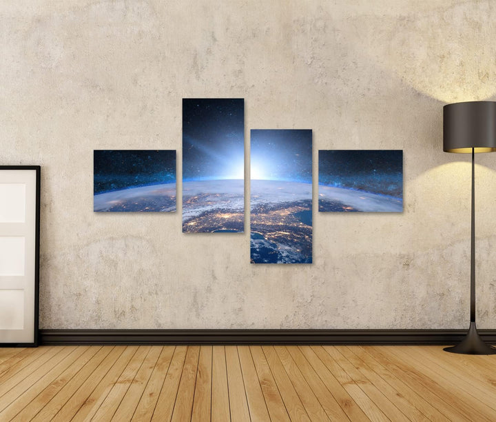 islandburner Bild auf Leinwand Erde Raum Blauer Sonnenaufgang Bilder Wandbilder Poster Leinwand 150x