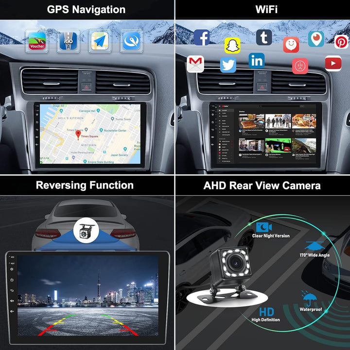 CAMECHO Android Autoradio mit Navi für VW Golf 7 2013 2014 2015 2016 2017 2018,Doppel Din Autoradio
