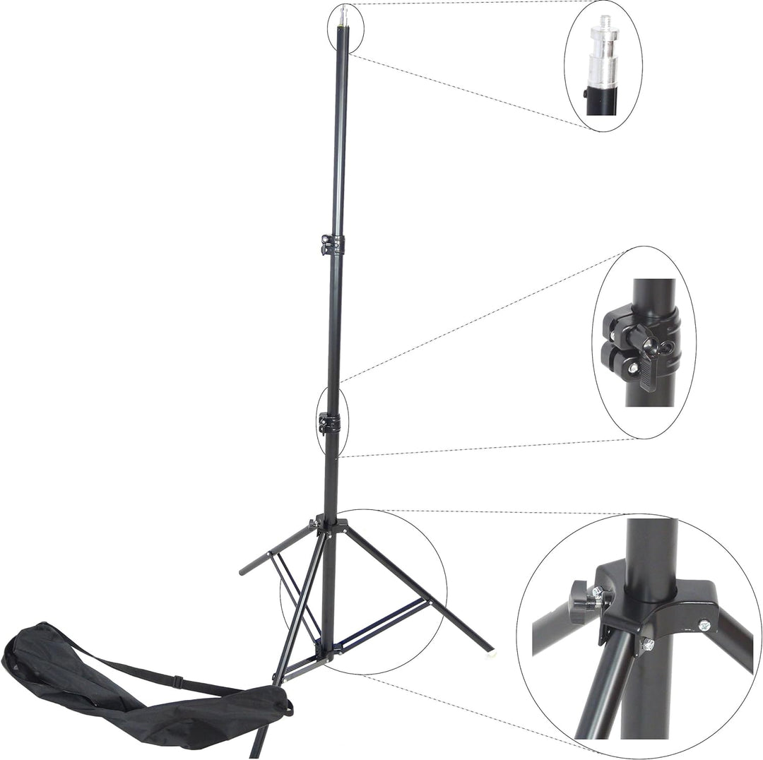 DYNASUN Profi Lampenstativ W807 3,00m Leuchtenstativ Stativ mit Spigot Federsystem und Tasche 300 cm