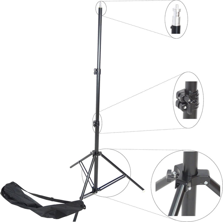 DYNASUN Profi Lampenstativ W807 3,00m Leuchtenstativ Stativ mit Spigot Federsystem und Tasche 300 cm