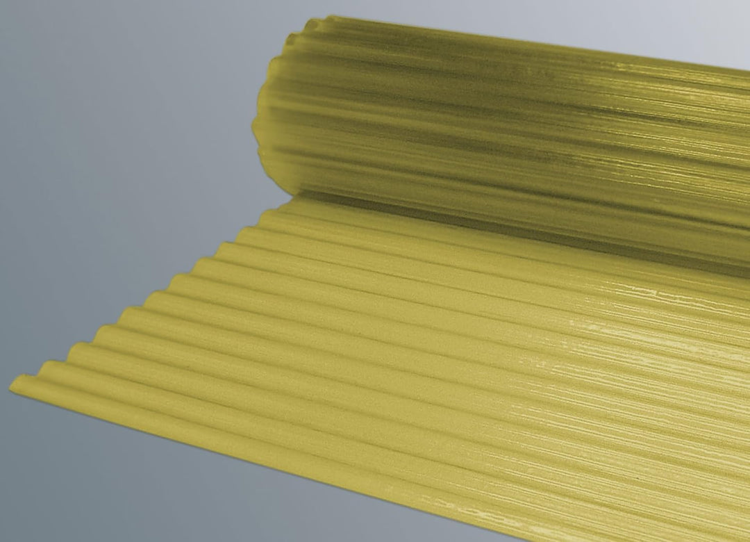 Polyester Lichtwellbahn/Wellpolyester gelb transparent (30000 x 1000 mm), 30000 x 1000 mm
