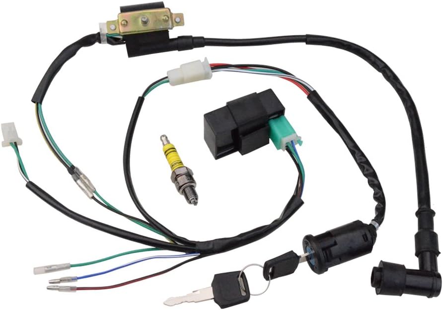 GOOFIT Zündung Rebuilt Kit Kabelbaum Ersatz für 50cc 70cc 90cc 110cc 125cc Stator CDI Coil ATV Quad
