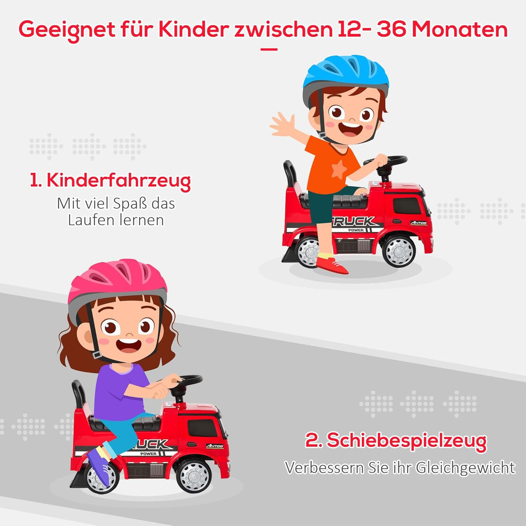 HOMCOM Rutscherfahrzeug Rutscherauto Babyrutscher Kinderfahrzeug lizenziert von Mercedes ANTOS-LKW-S