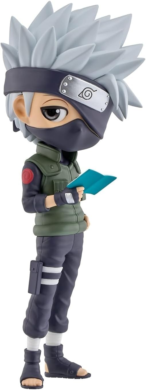 Banpresto Unisex-Adult Naruto Shippuden – Hatake Kakashi Vers.A – Q Posket 15 cm, Black, Estándar