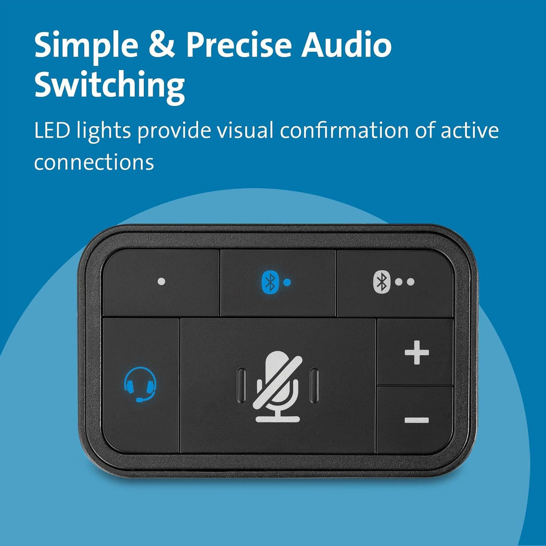 Kensington Universeller 3-in-1 Pro Audio Headset Switch, USB-Stromversorgung, Schnelles Wechseln zwi