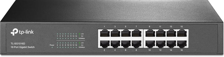 TP-Link TL-SG1016D 16-Port Gigabit Netzwerk Unmanaged Switch (Rackmount, 32Gbit/s Switching-Kapazitä