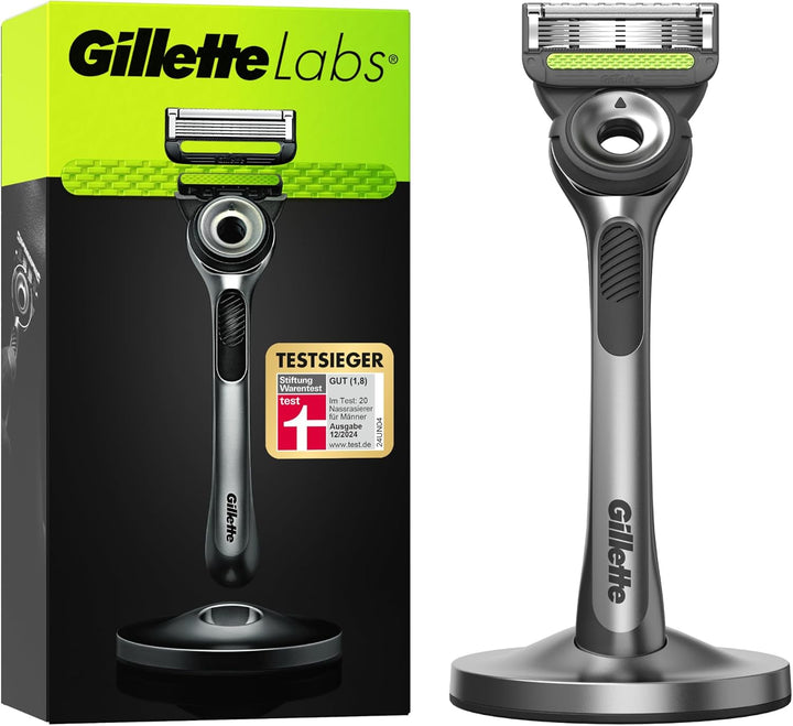 Gillette Labs Nassrasierer Herren, Rasierer mit Reinigungs-Element + 1 Rasierklinge, Geschenk für Mä