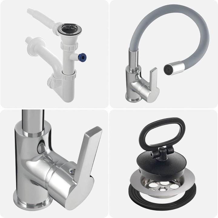 gospo Gartenwaschbecken, 55x42x22.5cm Haushaltsbecken aus hochqualitativem Polystyrol, Ausgussbecken