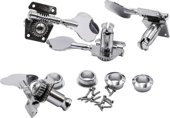 vhbw Stimmwirbel Mechaniken Pegs 4L kompatibel mit Gitarre, Bass - Gitarrenwirbel, Stimmmechanik, 18