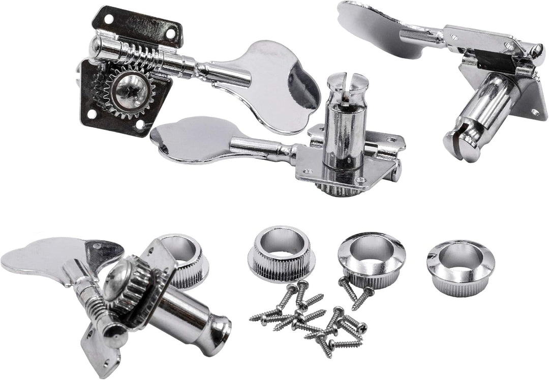 vhbw Stimmwirbel Mechaniken Pegs 4L kompatibel mit Gitarre, Bass - Gitarrenwirbel, Stimmmechanik, 18