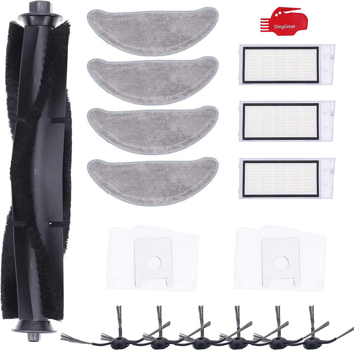 DingGreat Ersatzteile für Roidmi Eve Plus Staubsauger Roboter, 1 Hauptbürste + 6 Seitenbürste + 2 St