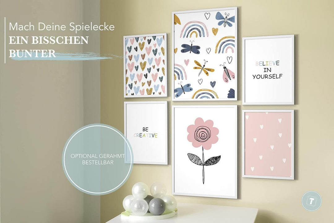 Papierschmiede® Bilder Kinderzimmer Kids Mood Poster Set Bunter Frühling, Kinderzimmer Bilder Babyz