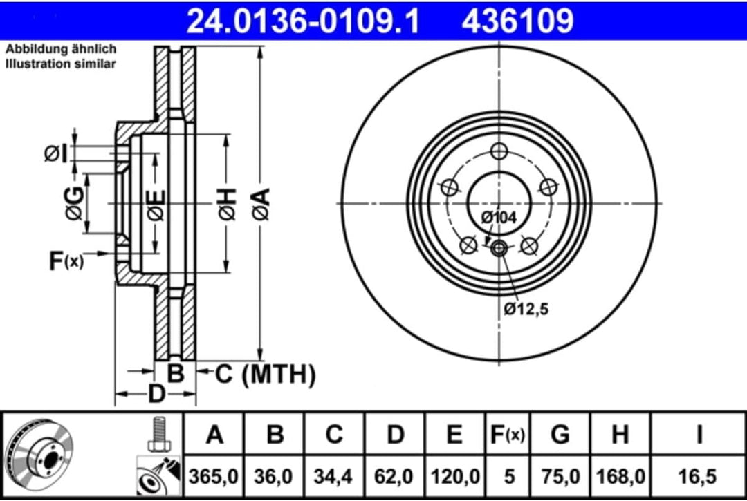 ATE 24013601091 Bremsscheibe - (Paar)
