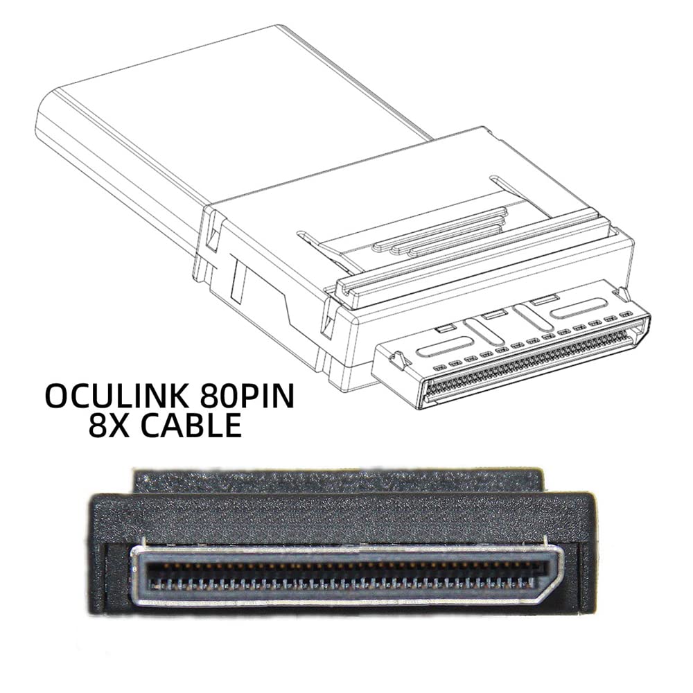 cablecc 50cm OCuLink PCIe PCI-Express SFF-8611 8x 8-Lane auf Dual SFF-8611 Oculink 4x SSD Daten Akti