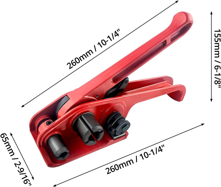 QWORK 2 Stücke Manuelles Umreifungsgerät, für 13mm-19mm PP/PET Kunststoffspanner Umreifungsband Kit,