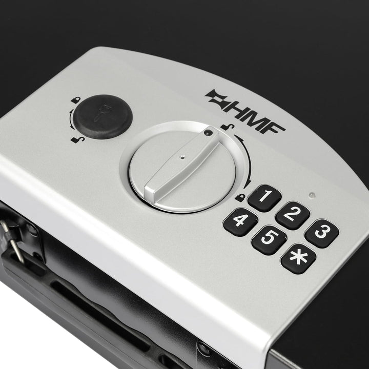 HMF 1006-02 Dokumentenbox mit Elektronikschloss | 32,5 x 25,5 x 12,5 cm | DIN A4 | Schwarz