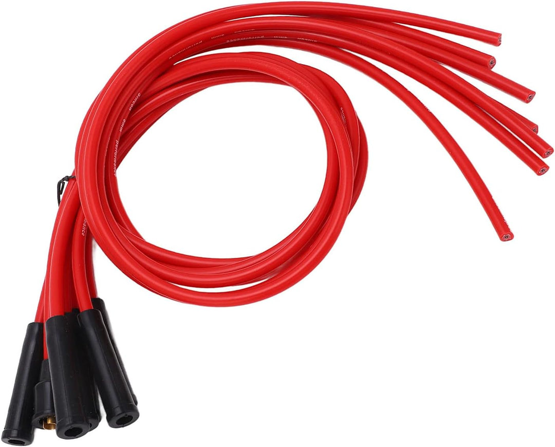 Zündkerzenkabel, Auto Zündkabel Set Rot 8mm Durchmesser 1m Länge Zündkabel Rot Ersatz für 6 Zylinder