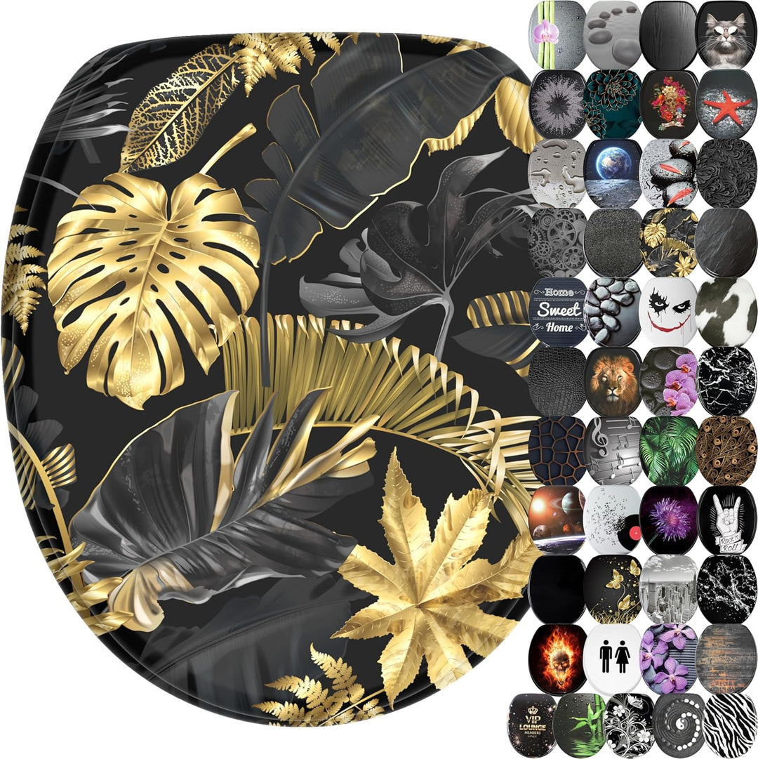 Sanilo WC Sitz mit Absenkautomatik, viele schöne schwarze Toilettendeckel zur Auswahl, hochwertige u