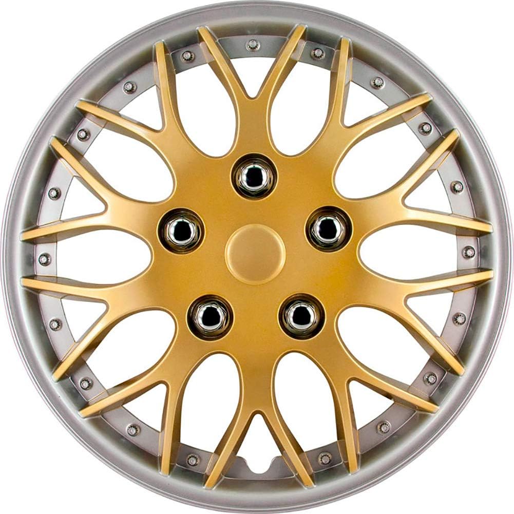AUTO-STYLE Satz Radzierblenden Missouri 14-Zoll Gold/Silber unrandet 14-inch Gold/Silber Umrandet, 1
