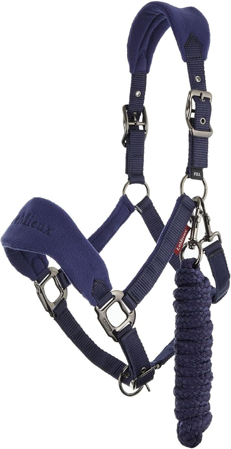 LeMieux Vogue Fleece Headcollar and Leadrope Halfter Volle Grösse schwarz / grau, Volle Grösse schwa