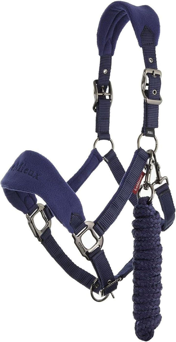 LeMieux Vogue Fleece Headcollar and Leadrope Halfter Volle Grösse schwarz / grau, Volle Grösse schwa