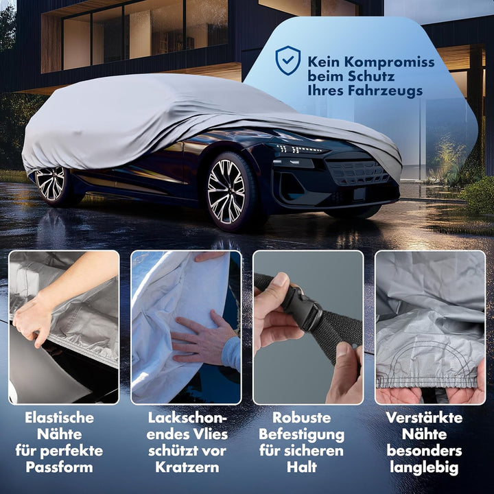 Walser Abdeckplane Auto All Weather Basic, Abdeckplane wasserdicht, 100% wetterfeste Auto Abdeckplan