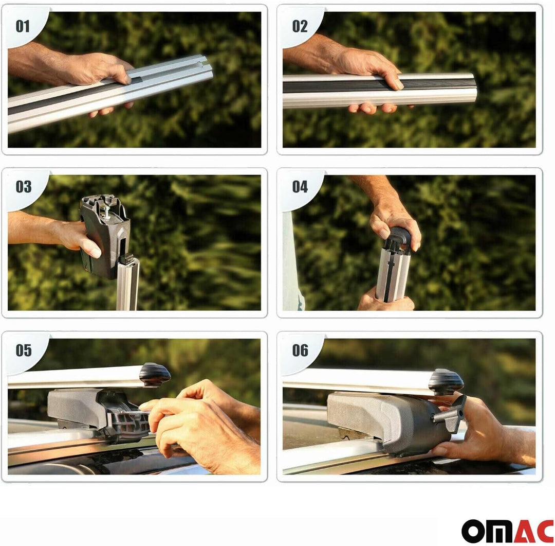 Dachträger Gepäckträger kompatibel mit Opel Mokka X 2015-2023 TÜV ABE Aluminium Silber 2X Mokka X 20