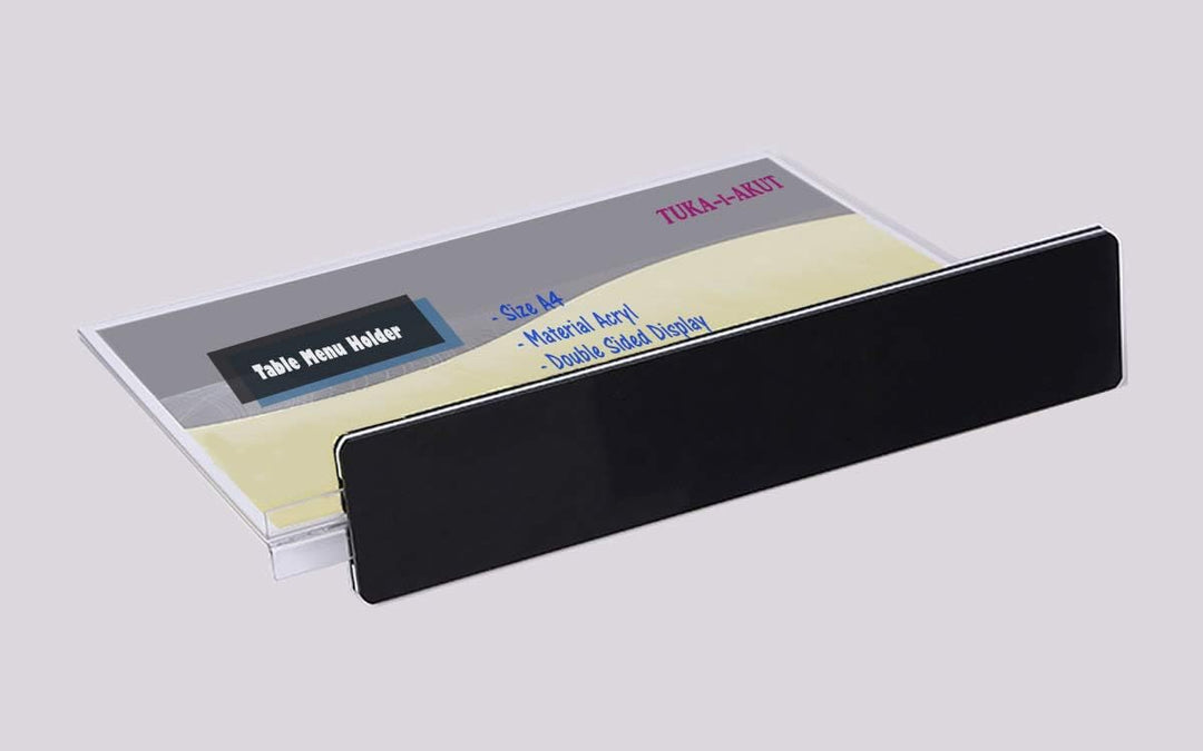 TUKA 20er Tischaufsteller A4 Querformat mit Sockelboden, Acryl Werbeaufsteller Tischständer Doppelse